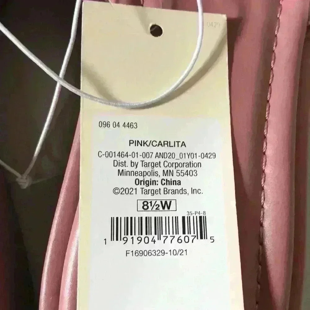 New!  WIDE WIDTH Pink Carlita Wedge Platform Slide Sandals - A New Day 8.5 Wide - Picture 6 of 9